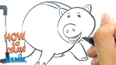 How To Draw Hamm From Toys Story Easy Drawing Youtube