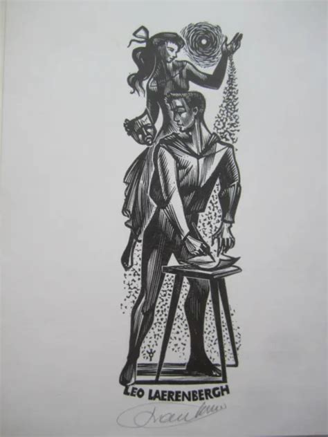 VAN DAMME Exlibris Ex Libris Bookplate SIGNIERT No Erotik Art Nude Akt