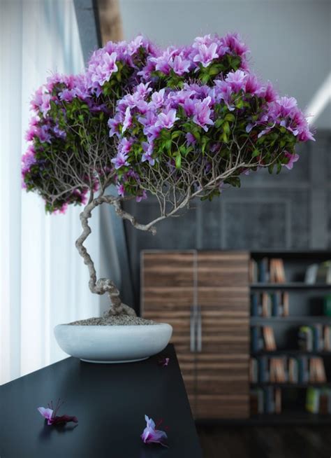 Purple bonsai tree | Interior Design Ideas