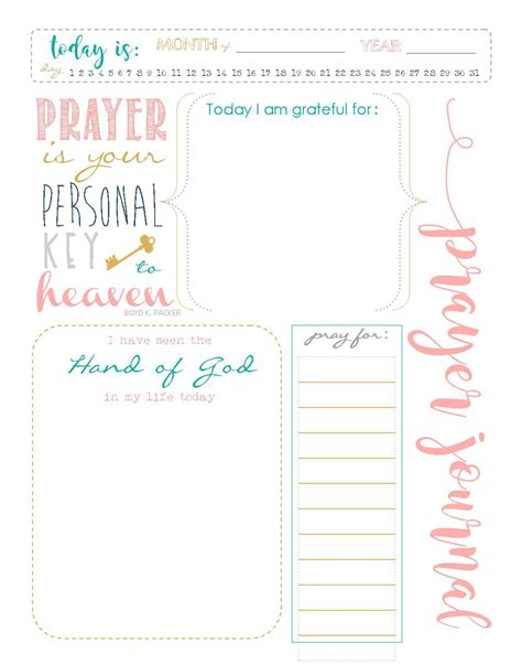 Printable Prayer Journal Template | charlotte clergy coalition