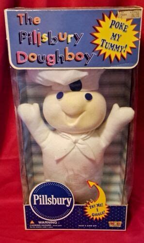 New Vintage Pillsbury Doughboy 18 Tall 90s Poke My Tummy Doll Dead