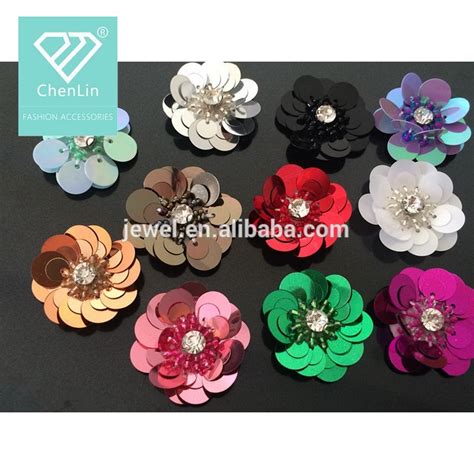 Flores De Lentejuelas De Cristal Hechas A Mano Para Coser Parches Para