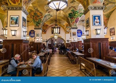 Munich, Germany - June 14, 2018: Interior of Famous Hofbrauhaus Pub in ...