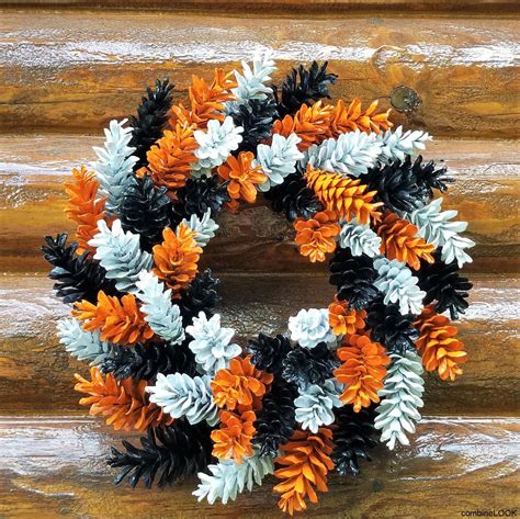 Christmas Wreath Holiday Wreath Pine Cone Wreath Red And White Wreath