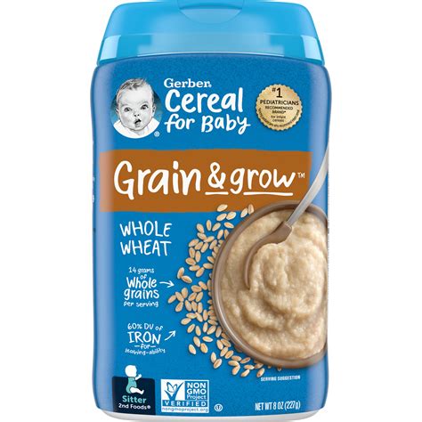 Gerber St Foods Cereal For Baby Grain Grow Baby Cereal Whole Wheat