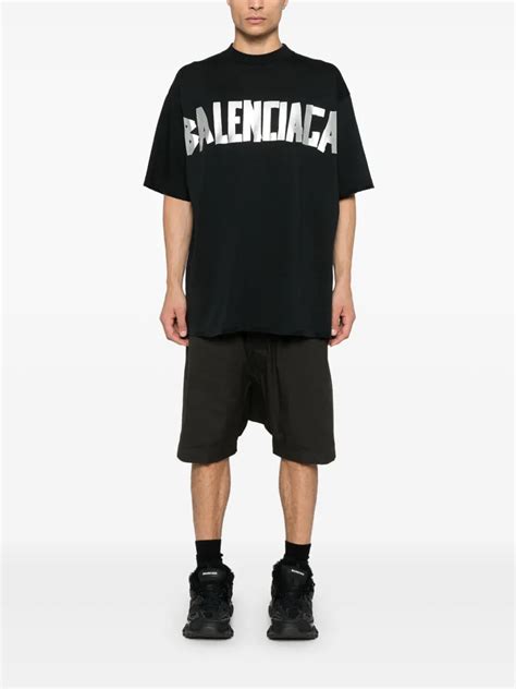 Balenciaga Logo Tape T Shirt Black Farfetch