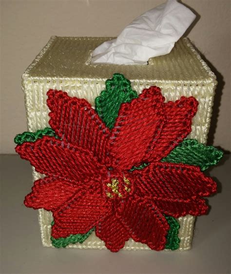 Christmas Poinsettia Tissue Box Cover By Decorationsbybonnie