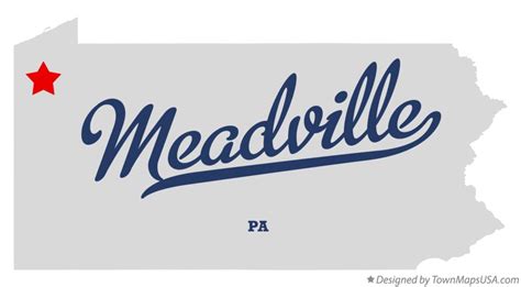 Map of Meadville, PA, Pennsylvania