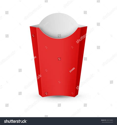 Empty Red Packaging French Fries Fast Stock Vector Royalty Free