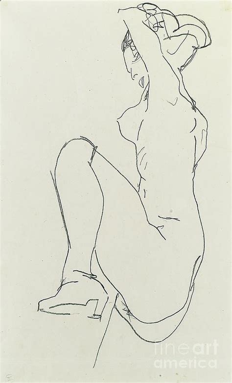 Prostrate Female Nude 1913 Drawing By Egon Schiele Fine Art America