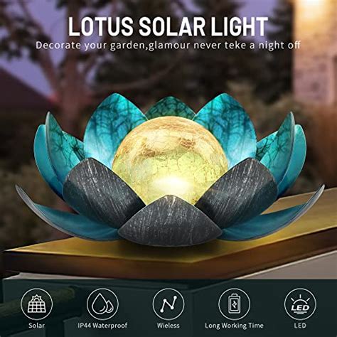 Qzhp Lotus Solar Lights Outdoor Solar Led Powered Garden Light