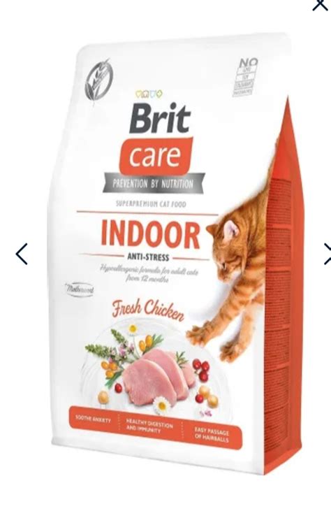Корм для взрослых домашних кошек Brit Care сухой Cat GF Indoor ...