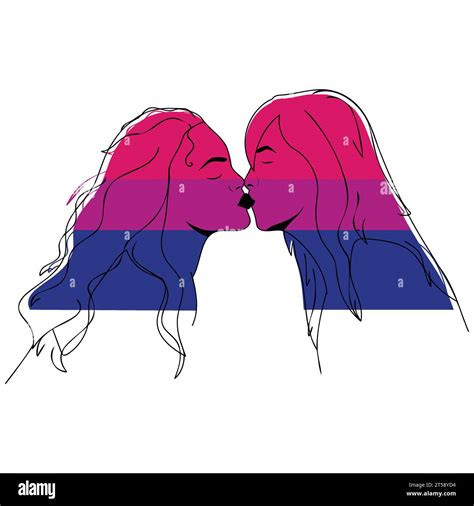 Bisexual Couple Kissing Royalty Free Vector Image Stock Vector Image