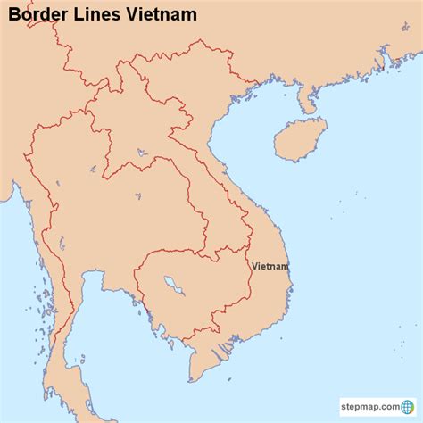 StepMap Border Lines Vietnam Landkarte für Vietnam