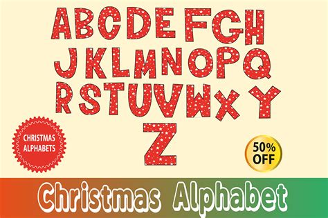 Christmas Alphabet Letters Sublimation Graphic By Digital Design