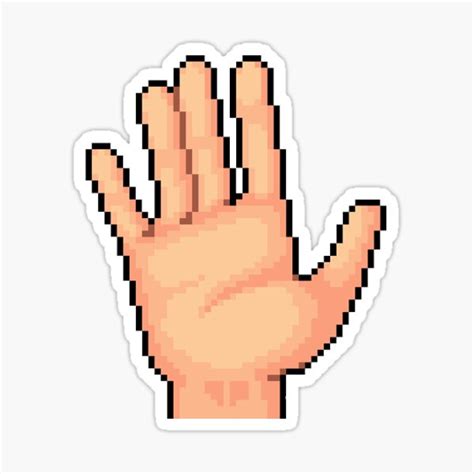 Pixel Hand Sticker For Sale By Ecak Redbubble