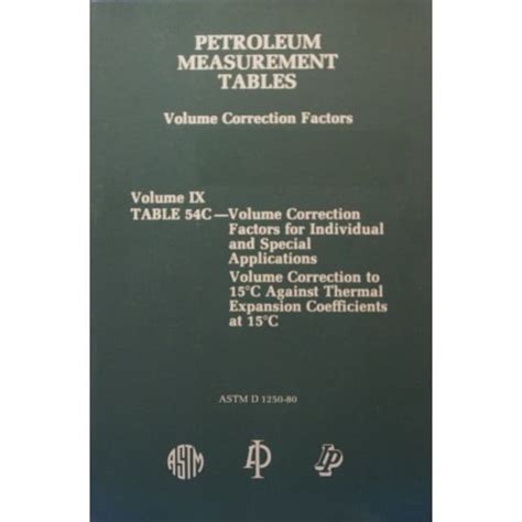 Jual Buku Astm Petroleum Measurement Tables Volume Ix Table 54c