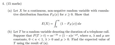 Solved A Let X Be A Continuous Non Negative Random