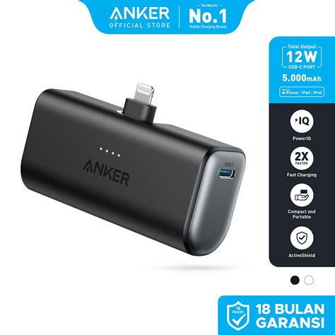 Jual Powerbank Anker Nano W Built In Lightning Connector A