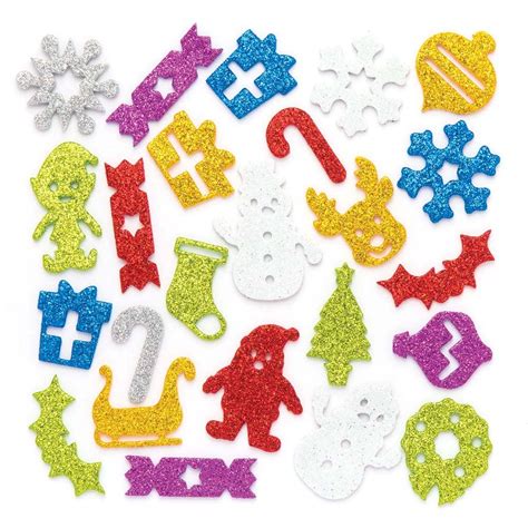 Glitter Christmas Foam Stickers Baker Ross