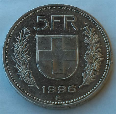 Francs Copper Nickel Switzerland Coin Confoederatio Helvetica