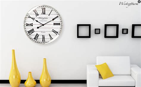 Westzytturm Large Wooden Wall Clock Cm With Curved Glass And Roman