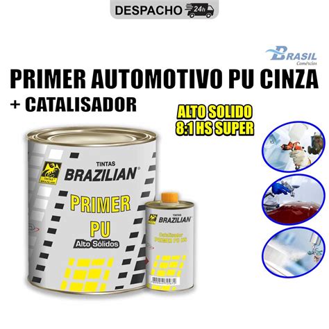 Primer Automotivo Pu Cinza Alto Solido 8 1 Hs Super 800ml Catalisador