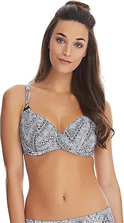 Amazon Freya Womens Viper Underwire Non Padded Plunge Bikini Top G Grey Scale