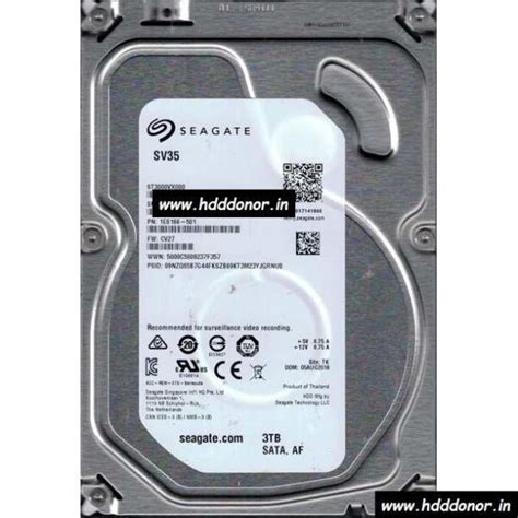 ST3000VX000, 1ES166-501, FW: CV27, 100762568 REV A, Seagate 3000 GB / 3 ...