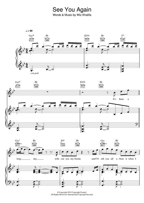 See You Again Guitar Chords | Piano Sheet Music