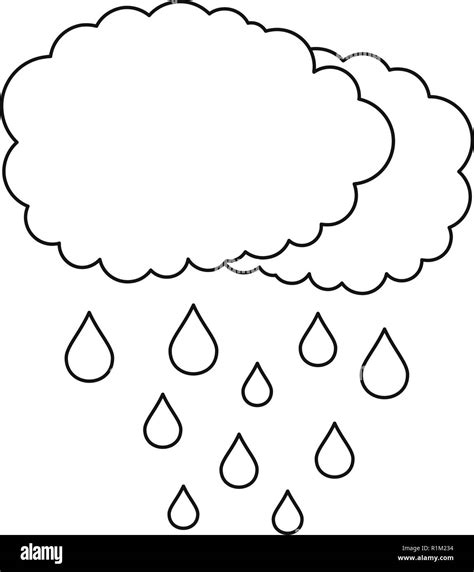 Rain Icon Outline Illustration Of Rain Vector Icon For Web Stock