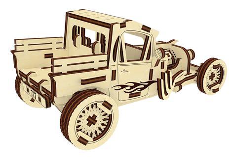 Hot Rod SVG Laser Cut Files 3d Puzzle Car Model Miniature Etsy