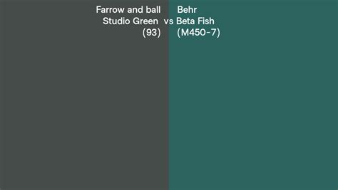 Farrow And Ball Studio Green 93 Vs Behr Beta Fish M450 7 Side By