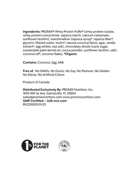 Coconut Protein Puff Bars Promix Nutrition®
