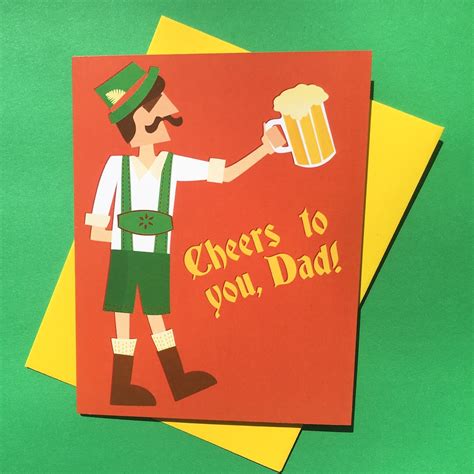 Fathers Day Card Beer Fathers Day Card Dad Day Cheers Dad Funny Fathers Day Card Happy