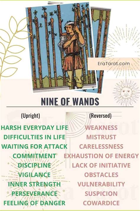 Nine Of Wands Tarot Card Meaning Reversed Yes And No Love Life