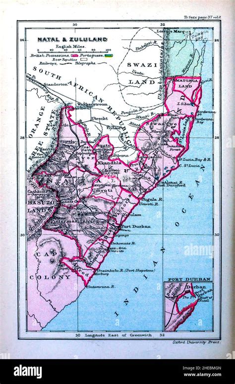 Map Of Natal And Zululand From The Book Historical Geography Of The