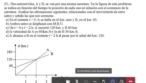 Dos Autom Viles A Y B Se Van Por Una Misma Carretera En La Figura