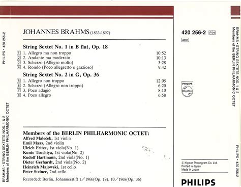 Chucrute Quiabo Brahms String Sextets Nos 1 2 Berlin