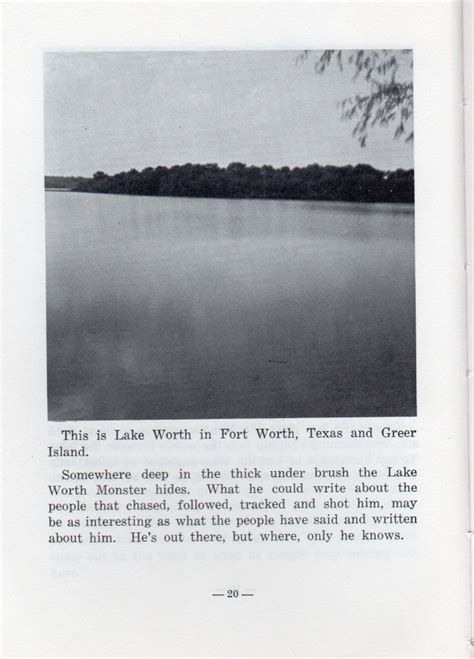 The Lake Worth Monster of Greer Island | The Tarrant County Historical ...