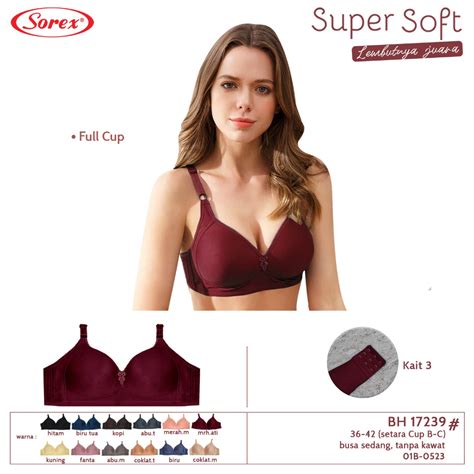 Jual Sorex Bra Tanpa Kawat Super Soft Cup Besar Kait 3 Busa Sedang