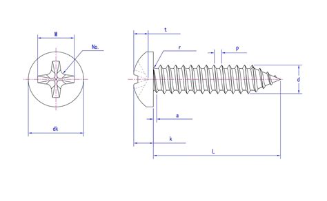 DIN 7981 Cross recessed pan head tapping screws H Type C Size Chat ...