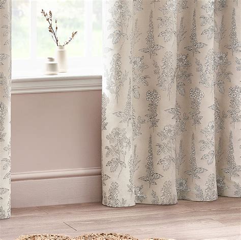 Wylder Nature Natural Sophia Floral Jacquard Ready Made Eyelet Curtains