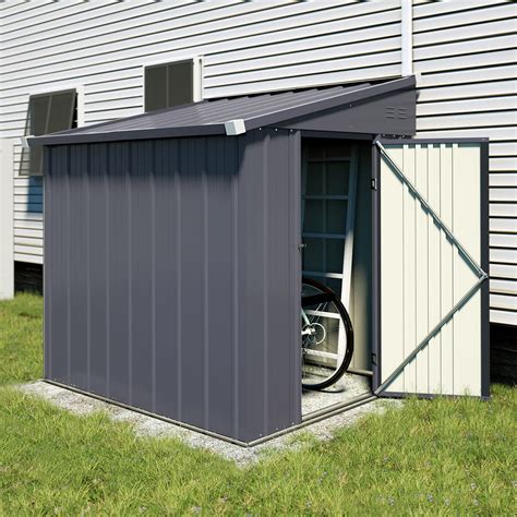 Buy MUPATER Outdoor Storage Shed 4x8 FT Garden Tool Shed Metal Lean