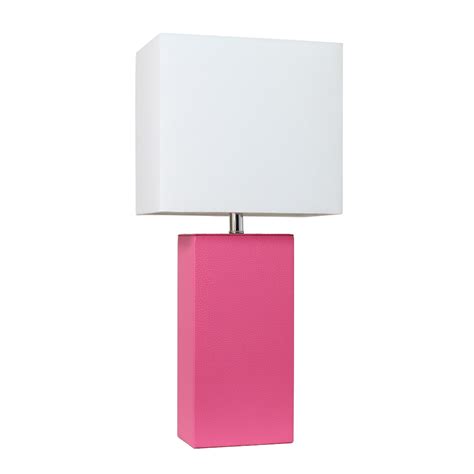 Lalia Home 21 In Hot Pink Lexington Leather Base Modern Table Lamp