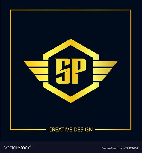 Initial Letter Sp Logo Template Design Royalty Free Vector