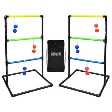 Gofloats Indoor Outdoor Ladder Toss Game Set With Rubber Bolos