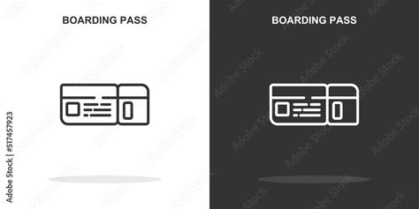 Boarding Pass Line Icon Simple Outline Style Boarding Pass Linear Sign