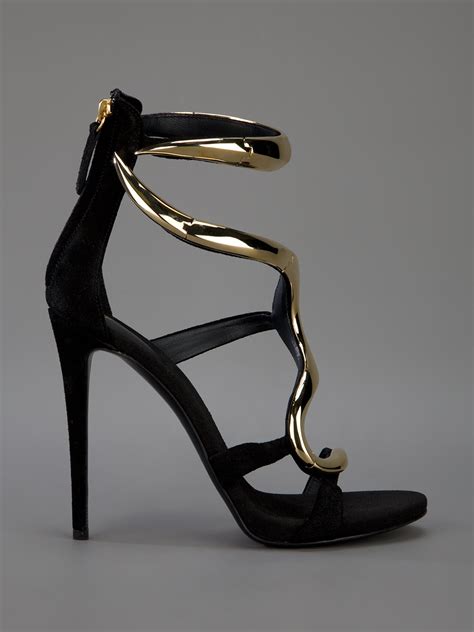 Lyst Giuseppe Zanotti Hinged Stiletto Sandal In Black