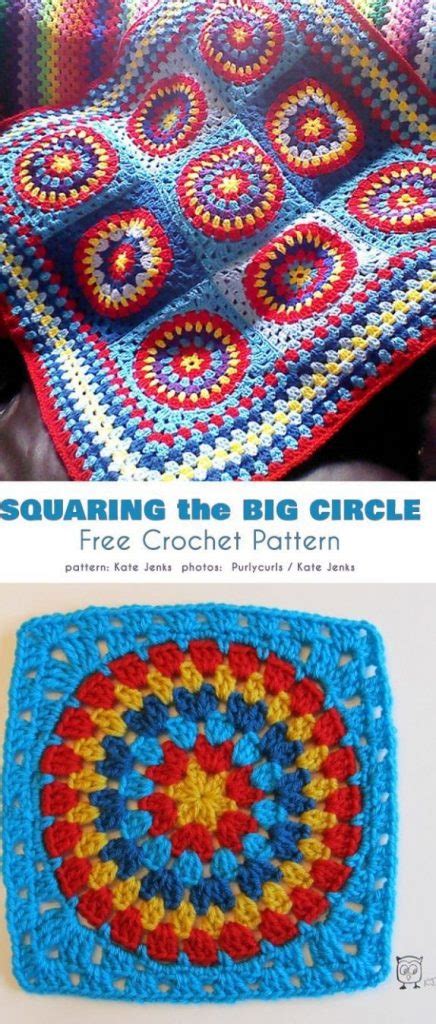 Squaring the Big Circle Afghan Block Free Crochet Pattern - Your Crochet